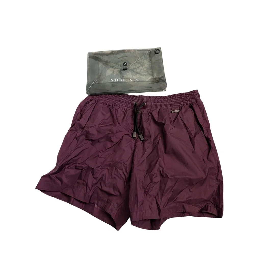 Moeva Louis Prune Quick-Dry Mid-Thigh Swim Shorts Mens Small NEW Luxury Trunks